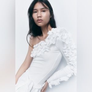 Asymmetrical Ruffle Bodysuit ZARA SOLD OUT